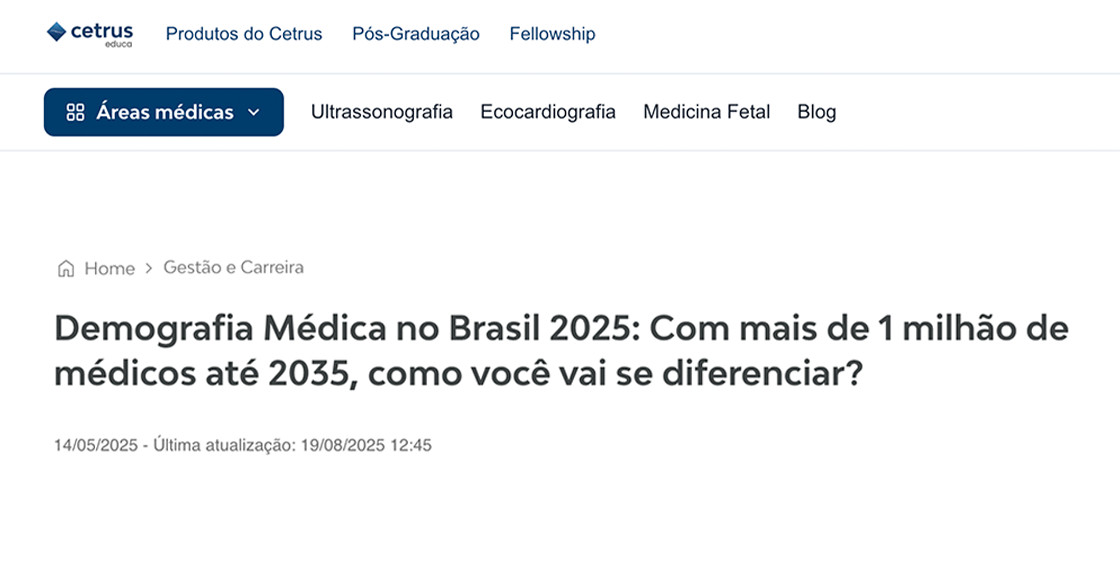 Demografia Médica no Brasil 2025: com mais de 1 milhão de médicos até 2035, como você vai se diferenciar?